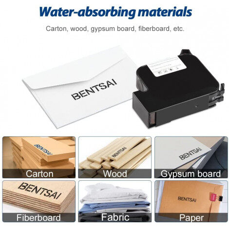 BENTSAI EB21B Black Water-Based Ink for BT-HH6210B, 6210BL, B30, B35, B40, B45, B80, B85 Handheld Printer, 4 Packs